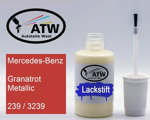 Mercedes-Benz, Granatrot Metallic, 239 / 3239: 20ml Lackstift, von ATW Autoteile West.